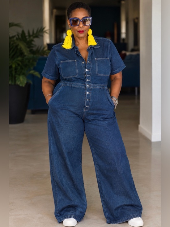 Jordache Pants - Jordache Women's Dark Blue Denim Jumpsuit